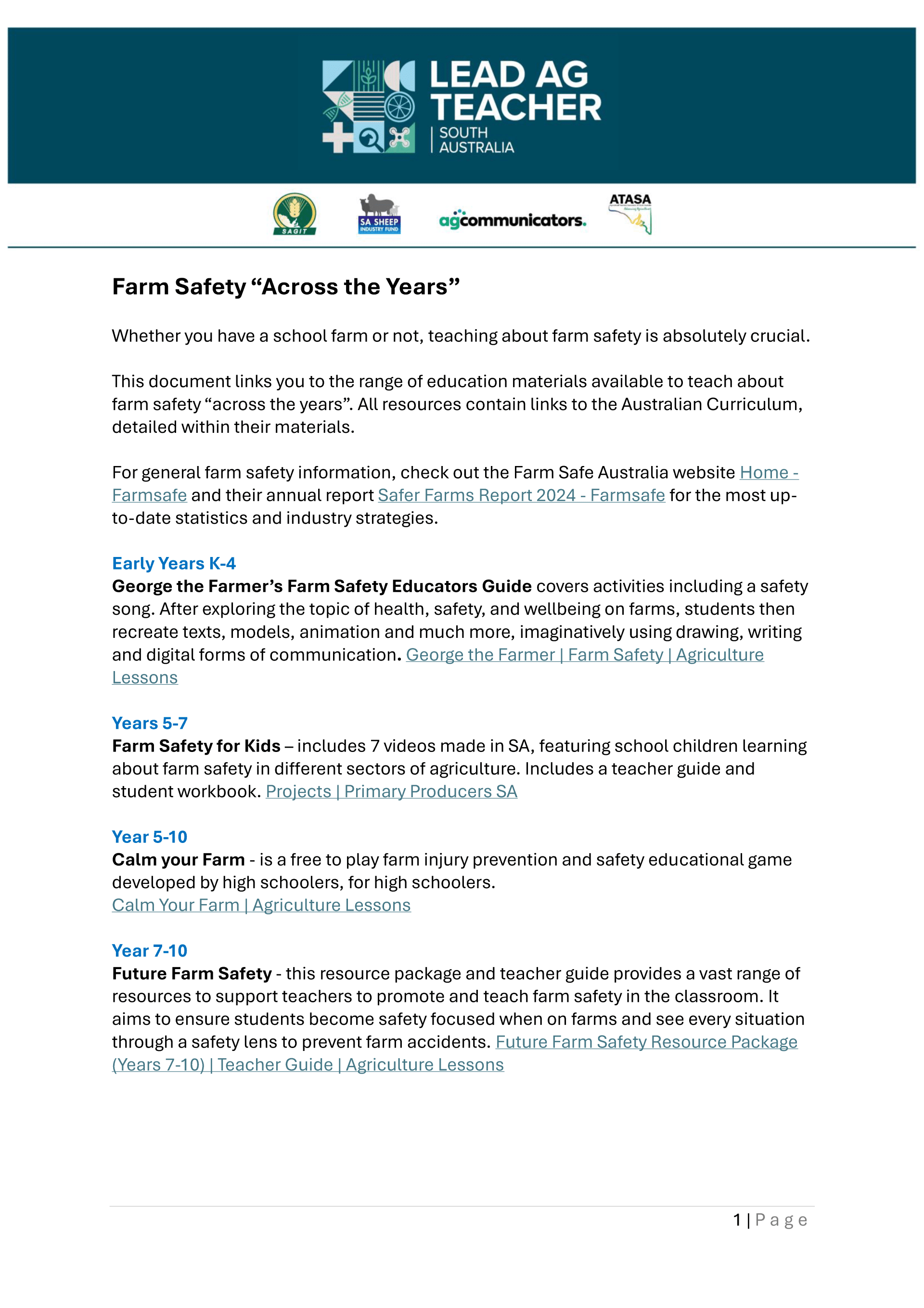 Education Resources – AgCommunicators