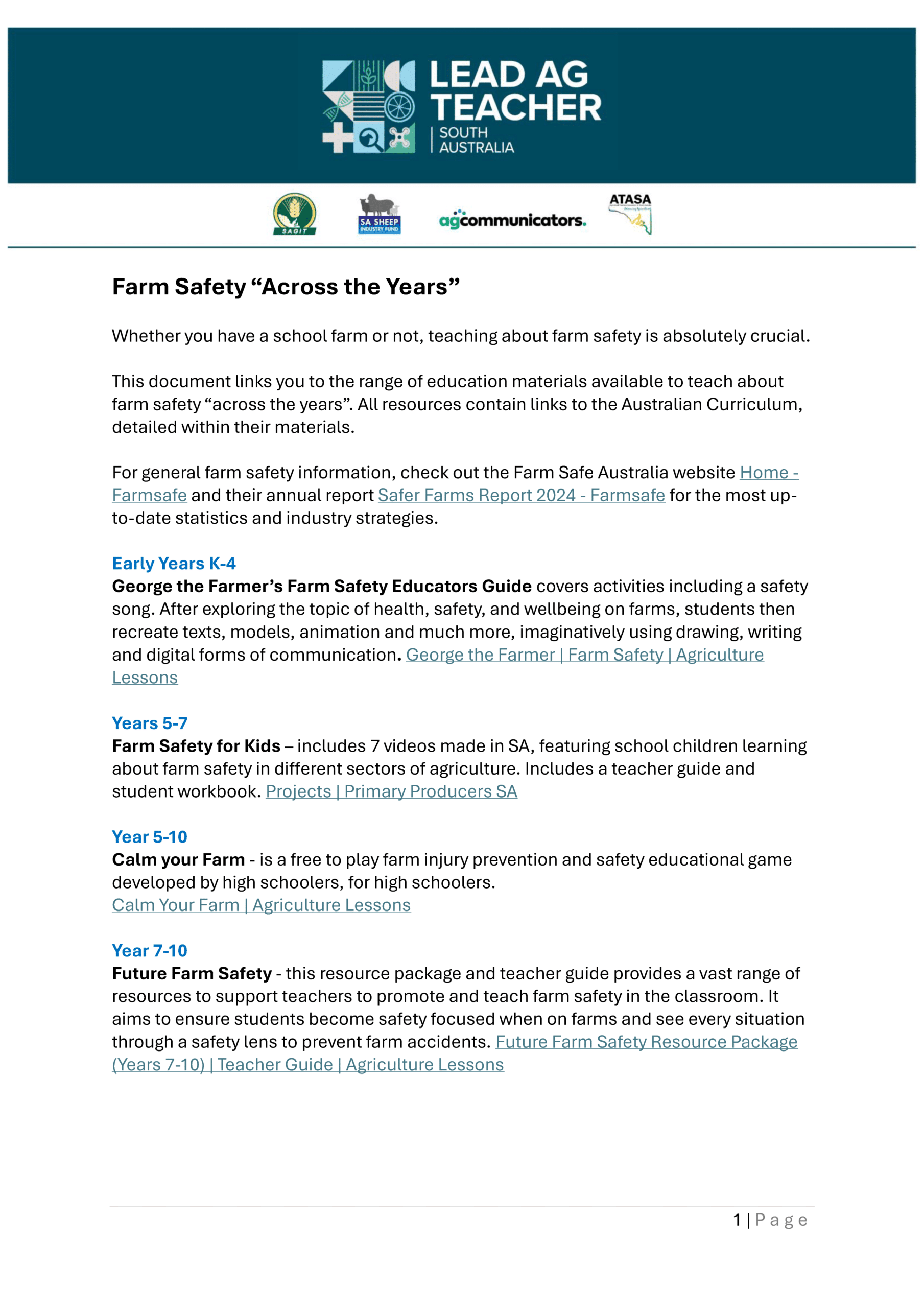 Education Resources – AgCommunicators